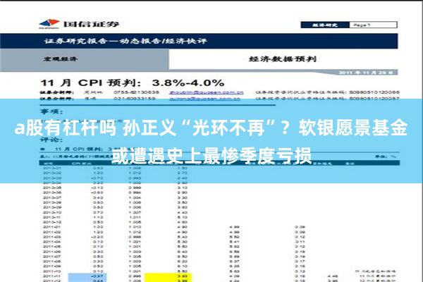 a股有杠杆吗 孙正义“光环不再”？软银愿景基金或遭遇史上最惨季度亏损