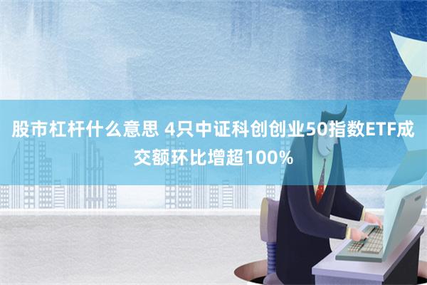 股市杠杆什么意思 4只中证科创创业50指数ETF成交额环比增超100%