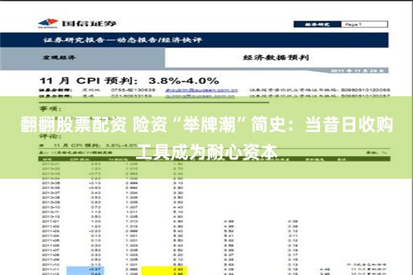 翻翻股票配资 险资“举牌潮”简史：当昔日收购工具成为耐心资本